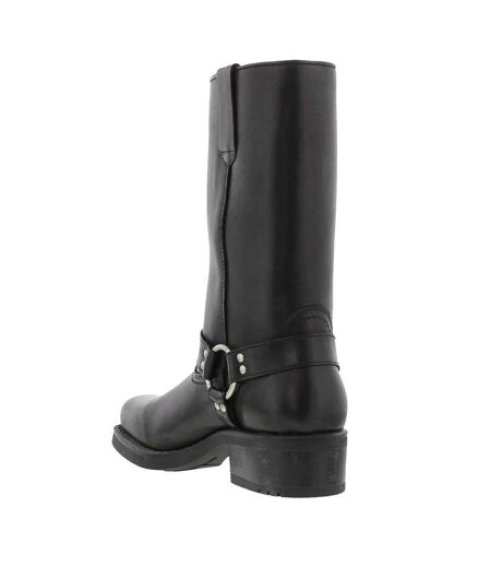 Woodland Mens High Harley Western Harness Leather Boots (Black) - UTDF578