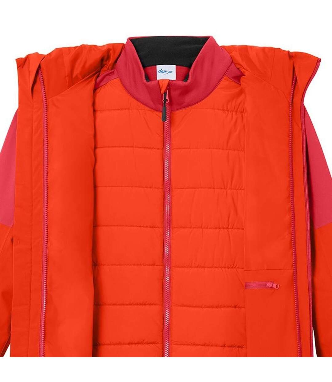Veste 3 en 1 - Femme - JN1377 - orange épicé et rouge-2