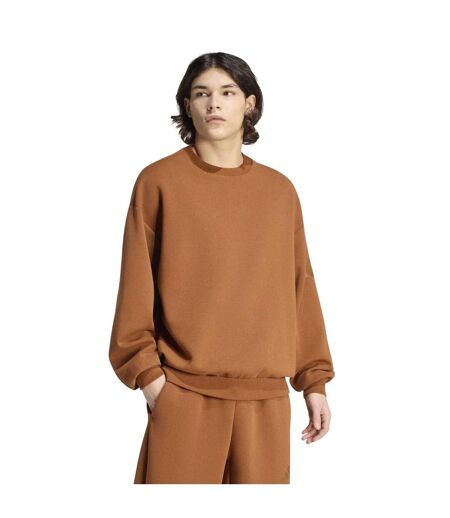 Mens Crew Neck Oversized Sweatshirt Dusky Brown Adidas