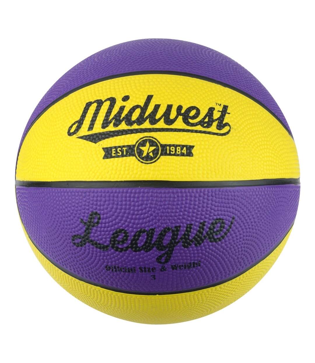 Ballon de basket league taille 5 jaune / violet Midwest