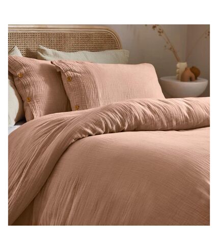 Lark muslin cotton duvet cover set pink clay Yard