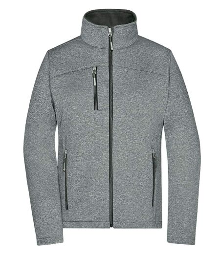 Veste softshell - Femme - JN1147 - gris chiné et noir