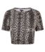 Womens/ladies Snake Print Crop T-shirt Black White Brave Soul-2