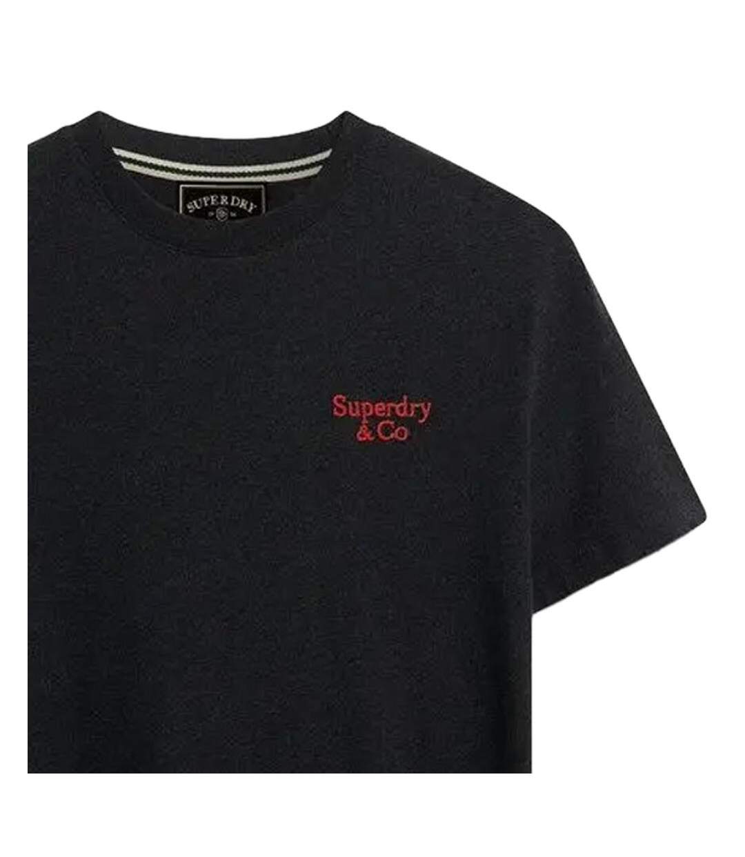 T-Shirt noir homme superdry essential serif-2