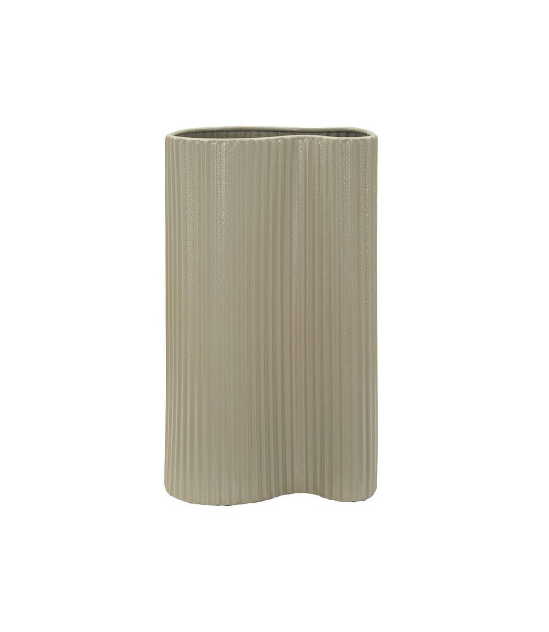 Vase Design en Métal Frankfurt 36cm Beige Foncé-1