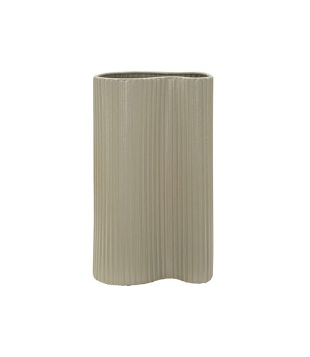 Vase Design en Métal Frankfurt 36cm Beige Foncé