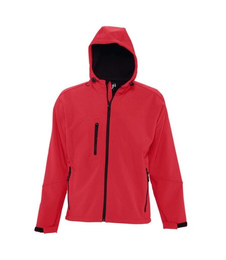 SOLS Mens Replay Hooded Soft Shell Jacket (Breathable, Windproof And Water Resistant) (Pepper Red) - UTPC410