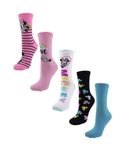 Ladies 5 Pairs Minnie Mouse Socks | Cute Novelty Disney Mickey Mouse Socks
