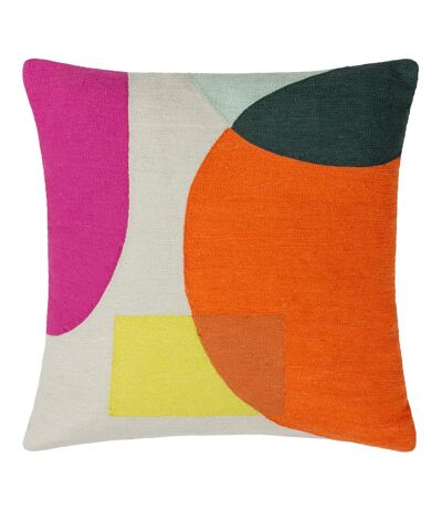 Anjo geometric crewel cushion cover 45cm x 45cm natural/multicoloured Furn