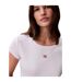 Haut Court Motif/style Côtelé Femme Blanc Calvin Klein-4