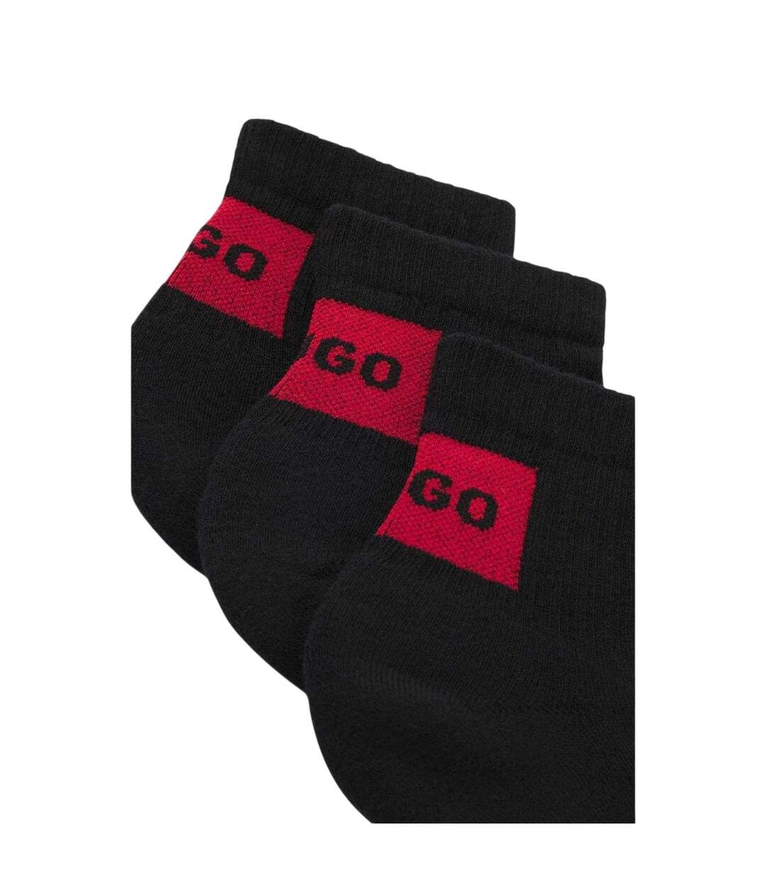 Lot De 3  Socquettes Homme Noir Hugo-3
