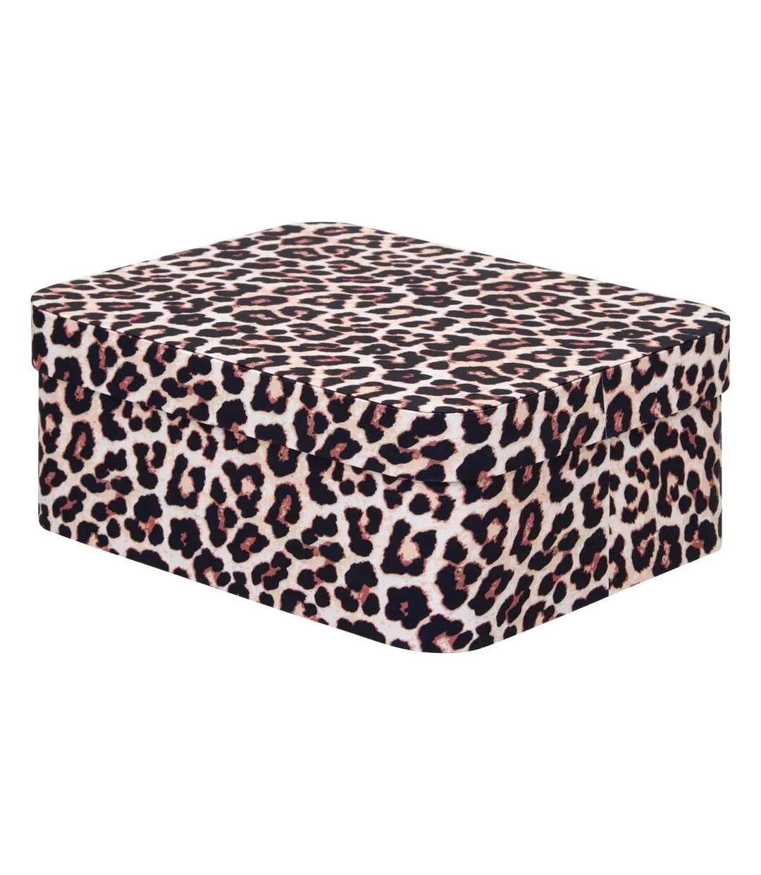 Lot de 4 Boîtes Déco Léopard Polybox 39cm Marron-5