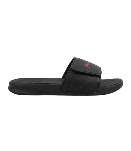 Mens Vel Sliders Black Red Hurley