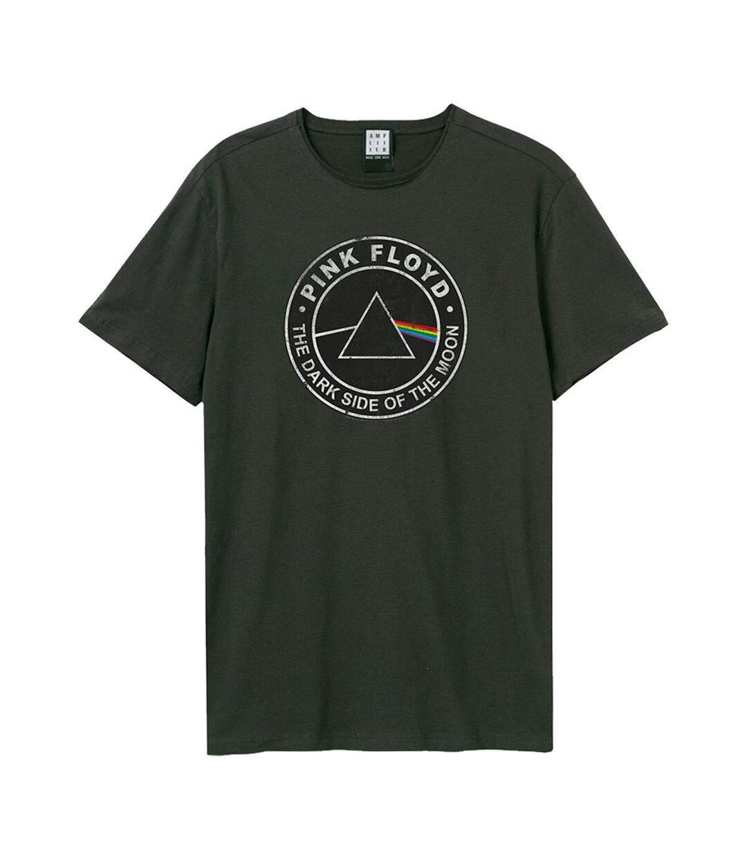 Unisex Adult Dark Side Of The Moon Pink Floyd T-shirt Charcoal Amplified-1