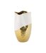 Vase Design en Céramique Lux 35cm Blanc & Or-1