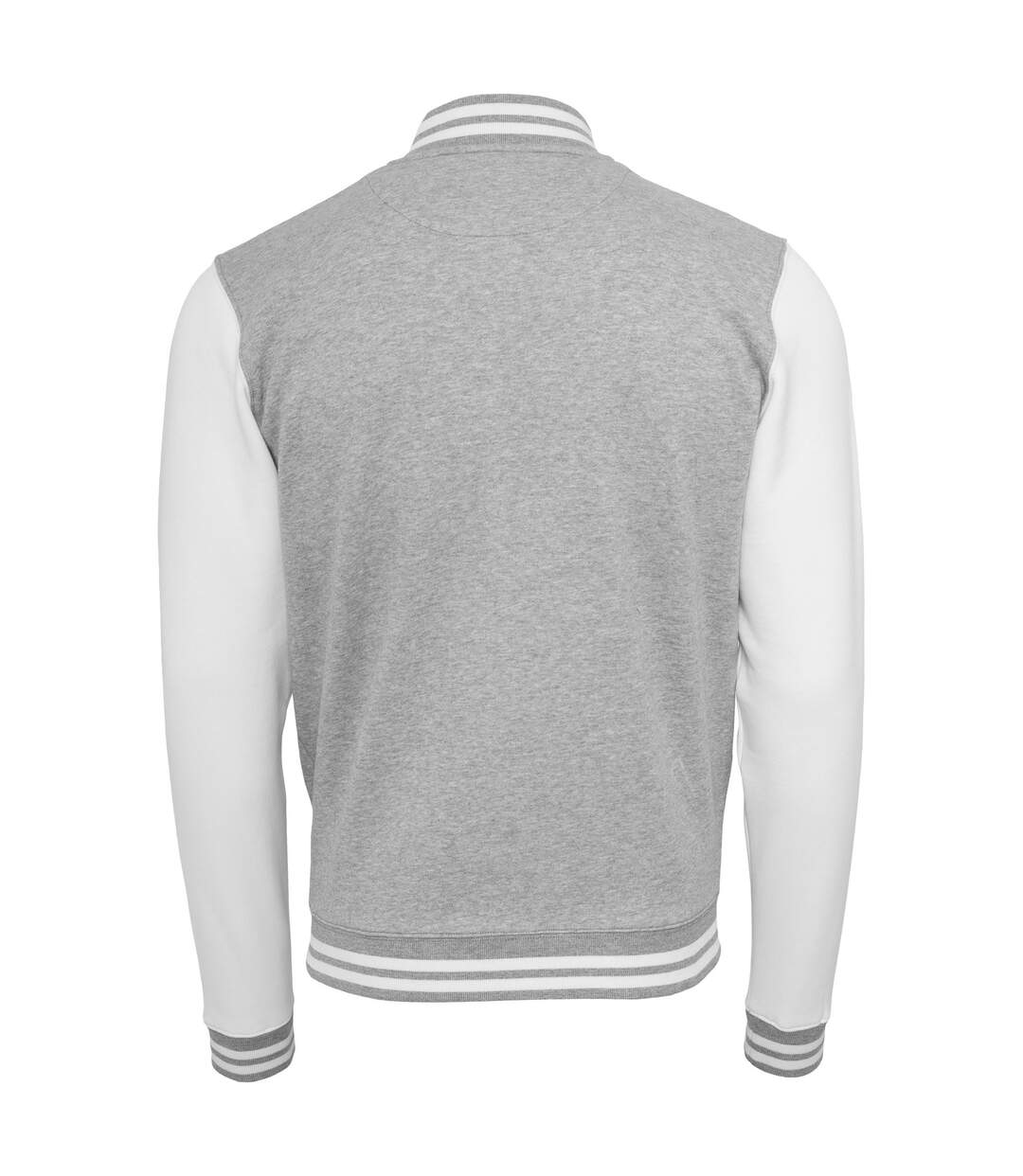 Blouson D'université Adulte Gris Chiné Blanc Build Your Brand-2