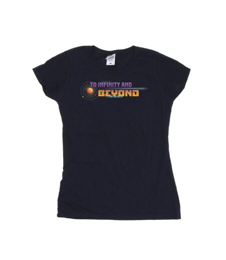 Disney T-shirt en coton à texte Lightyear Infinity And Beyond - Femmes/Ladies (Bleu marine) - UTBI29261