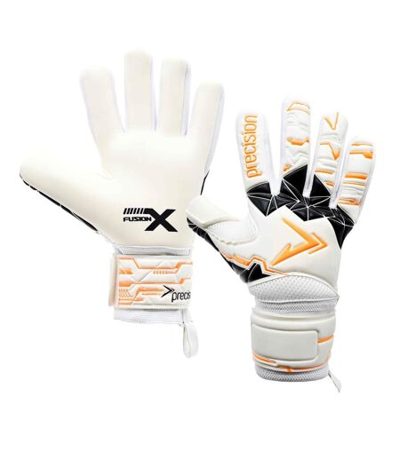 Gants de gardien de but fusion negative adulte blanc / orange fluo / noir Precision