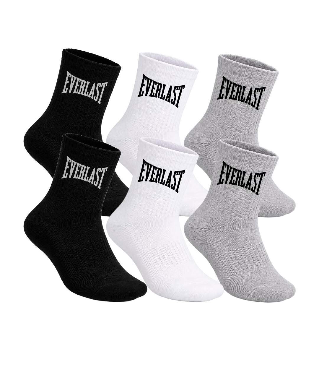 Lot de 6 paires de chaussettes noires/grises/blanches homme everlast el062-1