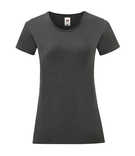 Womens/ladies iconic t-shirt light graphite Fruit of the Loom