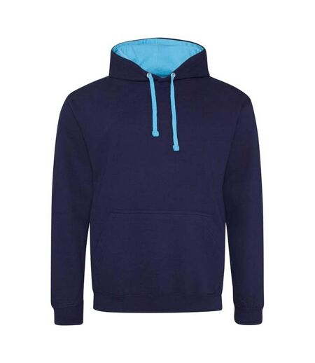 Sweat À Capuche Varsity Adulte Bleu Marine Oxford Bleu Hawaïen Awdis