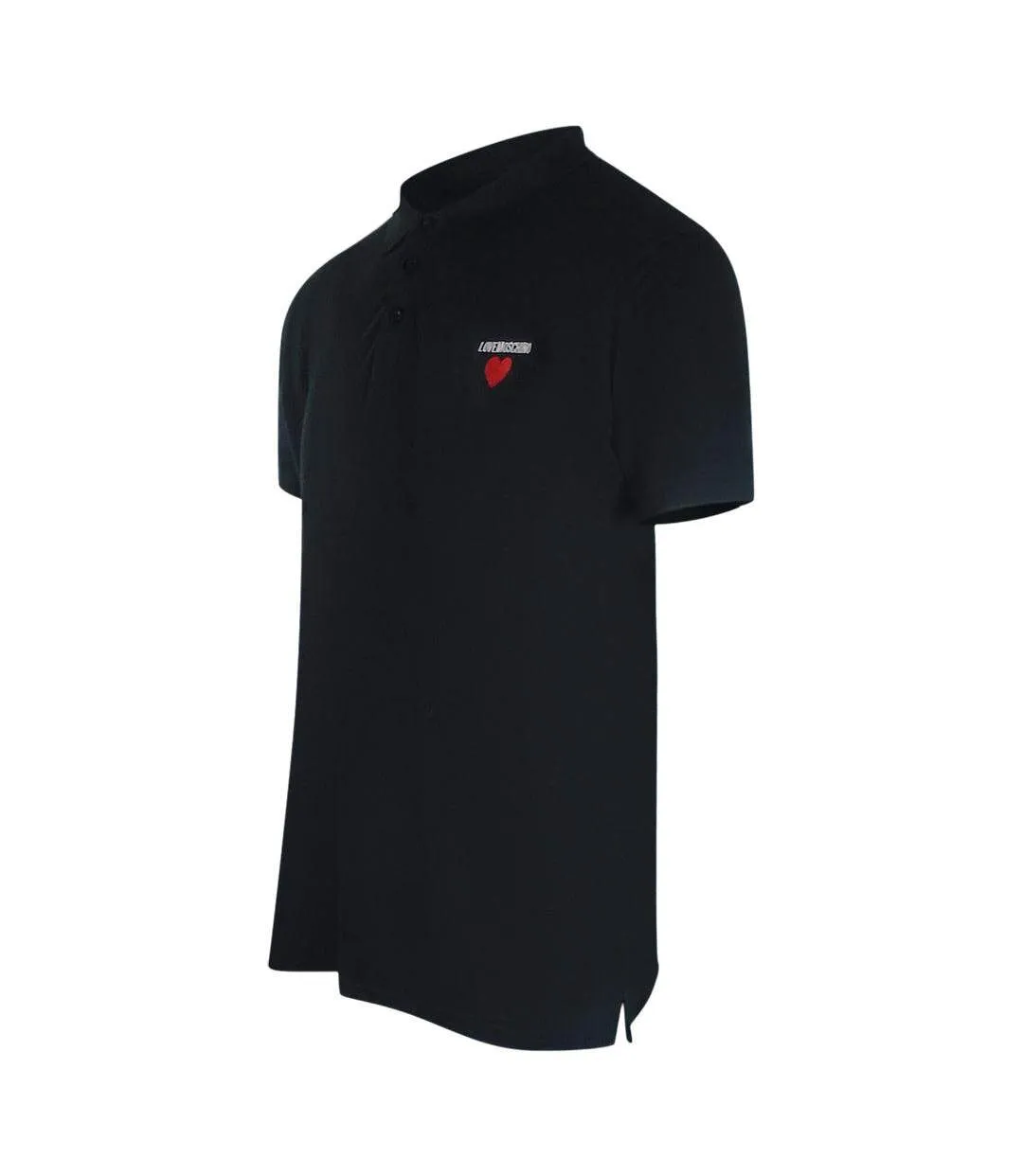 Mens Cotton Short-sleeved Polo Shirt Black Love Moschino-3
