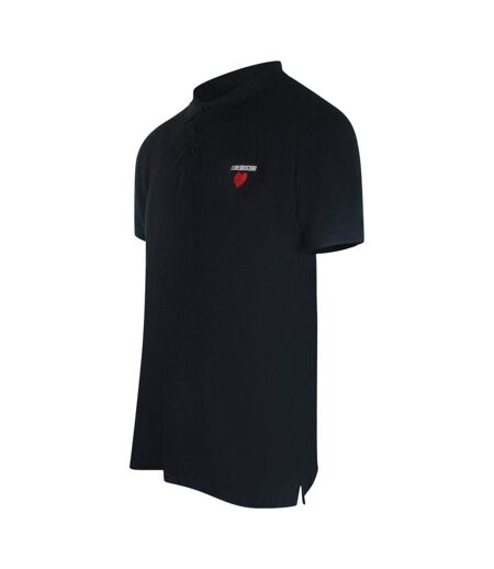 Mens Cotton Short-sleeved Polo Shirt Black Love Moschino