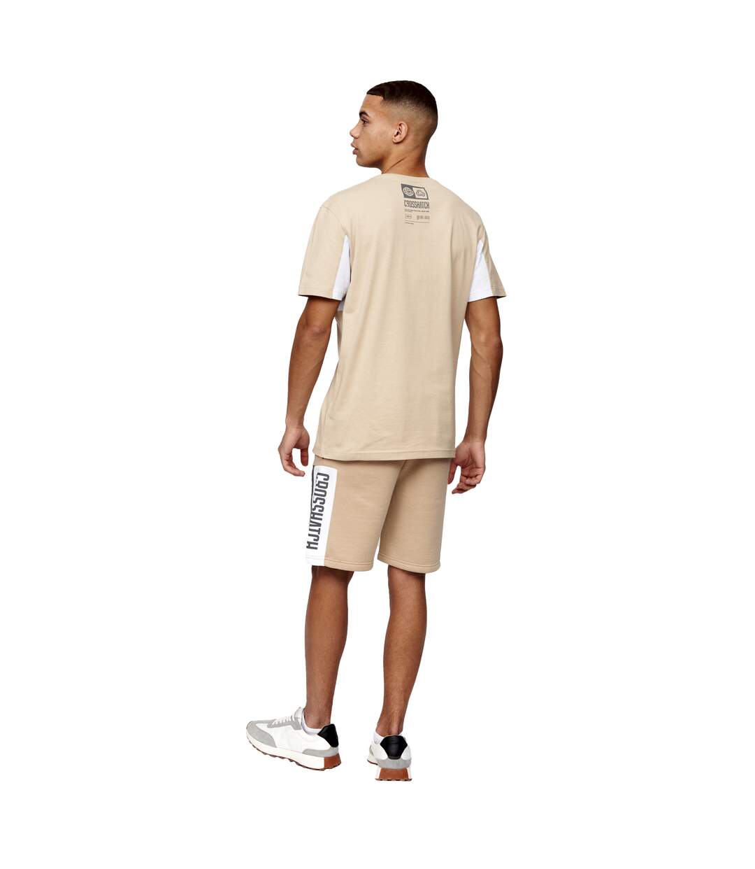 Crosshatch Mens Silomane T-Shirt (Stone/White)