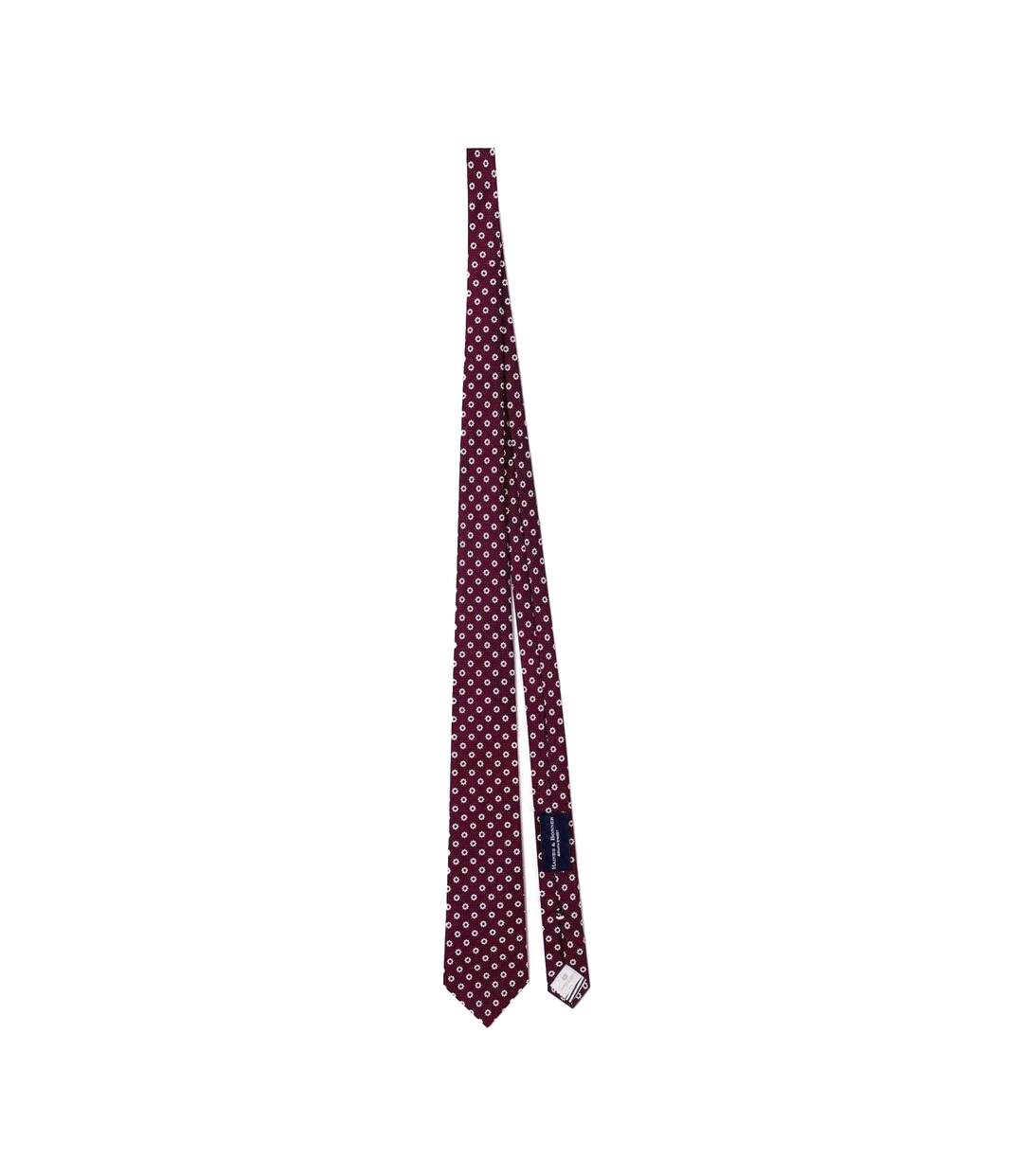Mens Daisy Silk Twill Tie One Size Burgundy Haines And Bonner-2