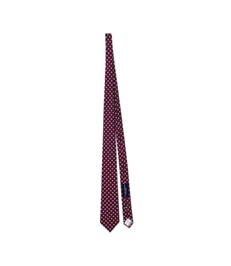 Mens Daisy Silk Twill Tie One Size Burgundy Haines And Bonner