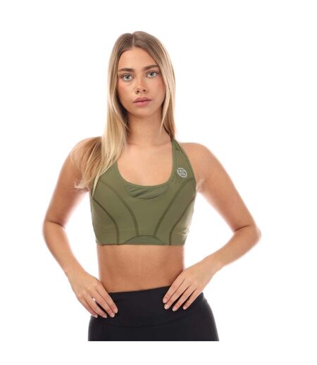 Womens/ladies Series-3 Hi-impact Sports Bra Khaki Green Skins