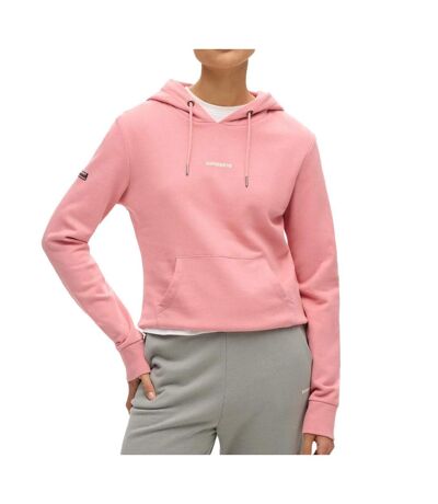 Sweat à capuche rose femme superdry plain hood - l