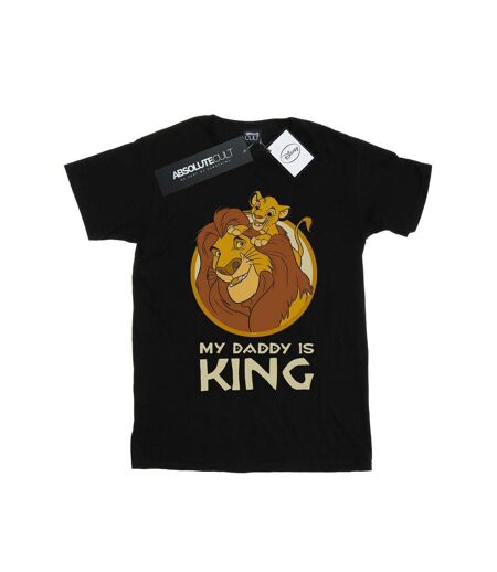 Disney Womens/Ladies The Lion King My Daddy Is King Cotton Boyfriend T-Shirt (Noir) - UTBI29094