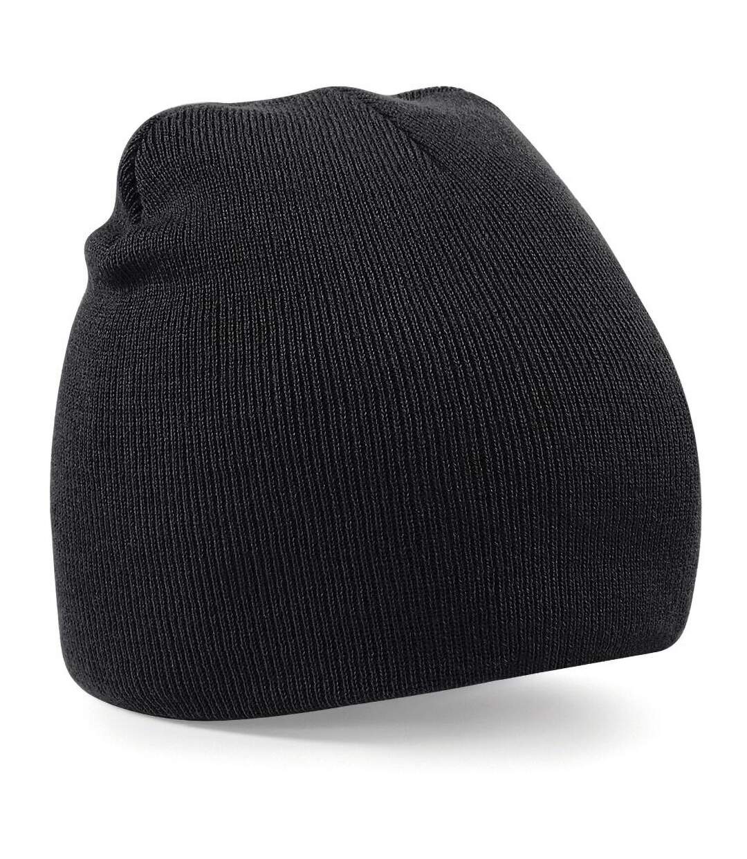 Beechfield Plain Basic Knitted Winter Beanie Hat (Black) - UTRW209-2