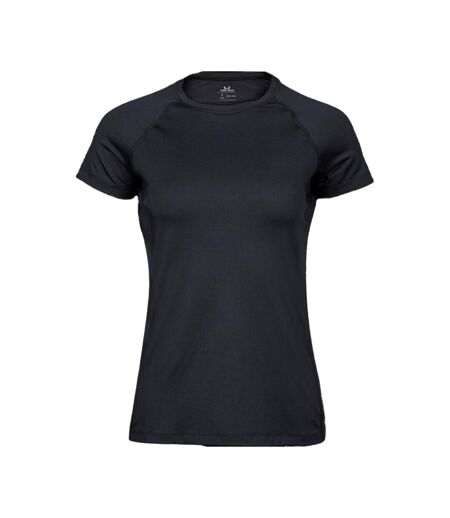 Womens/ladies Cooldry T-shirt Black Tee Jays
