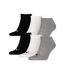 PUMA Lot de 6 paires de Socquettes Mixte Coton TRIX6 21 Blanc Gris Noir