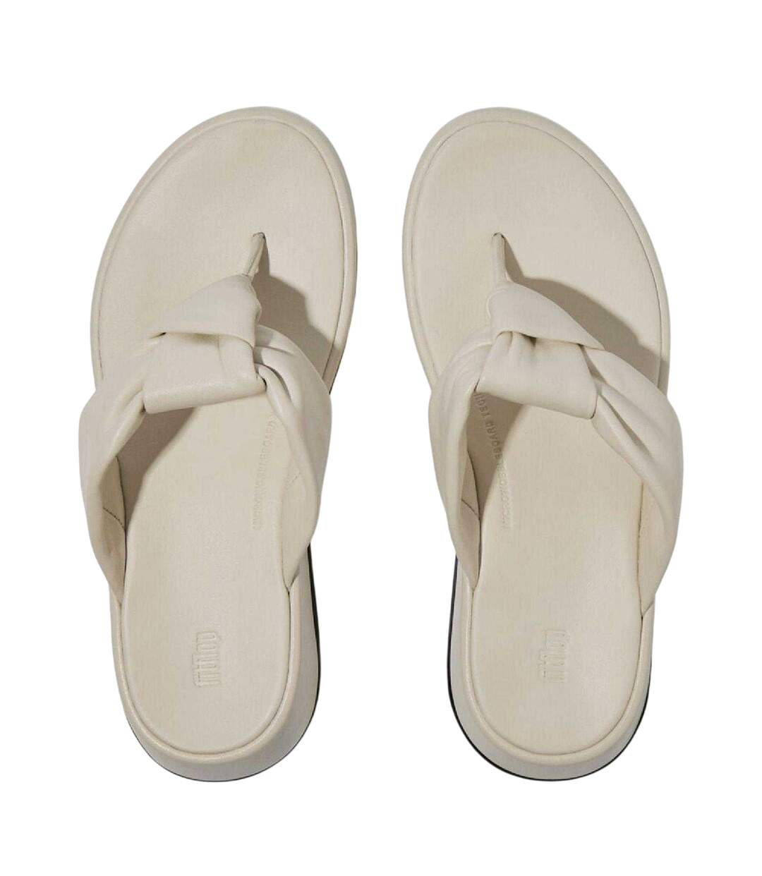 Womens/ladies Mode Knotted Leather Sandals Beige FitFlop-3