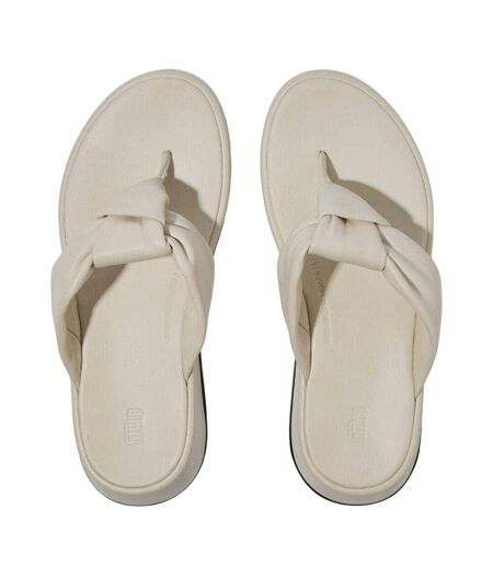 Womens/ladies Mode Knotted Leather Sandals Beige FitFlop