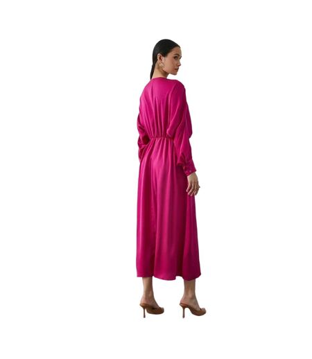 Principles Womens/Ladies Wrap Batwing Sleeve Midi Dress (Pink) - UTDH6083
