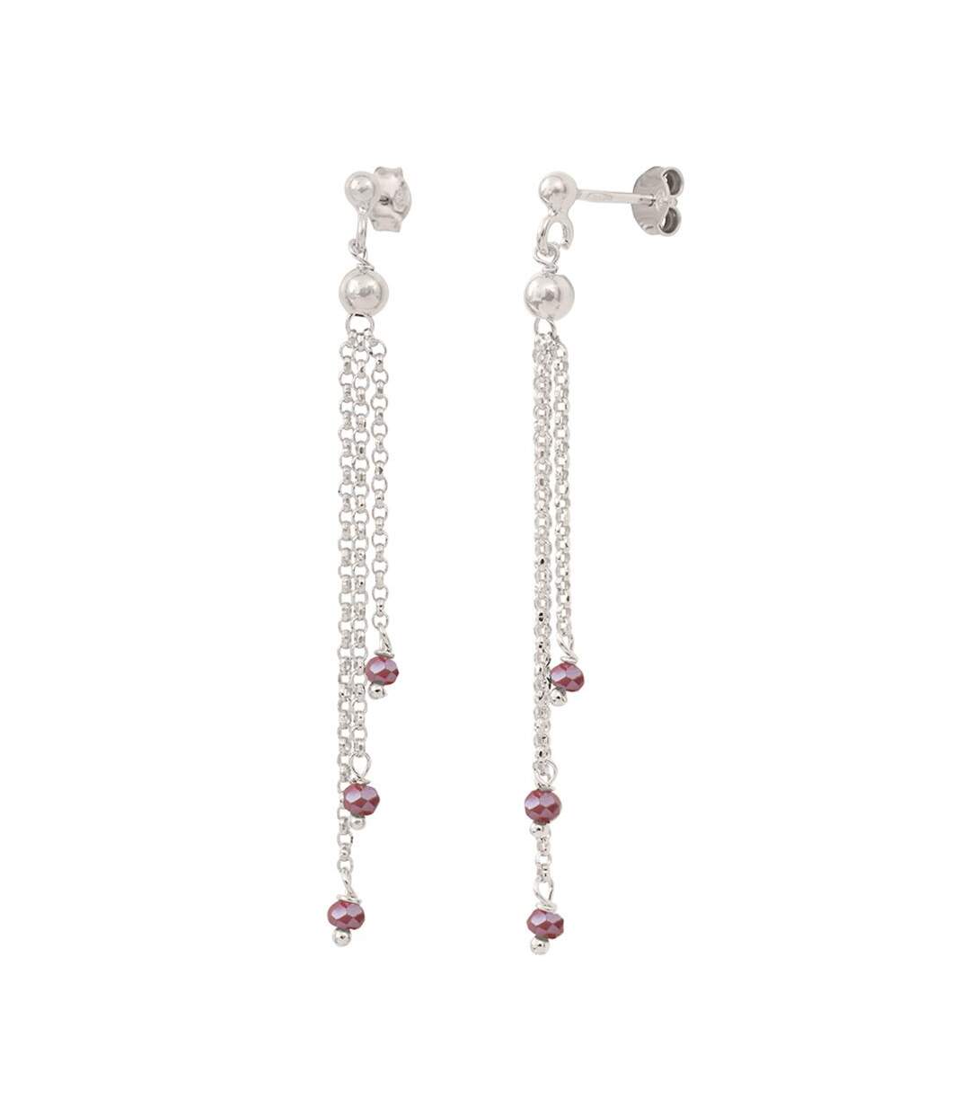 Boucles d'oreilles rouge clio blue cristal - taille unique-1