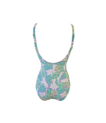 Maillot de bain vert/blanc/rose femme grain de sable naka