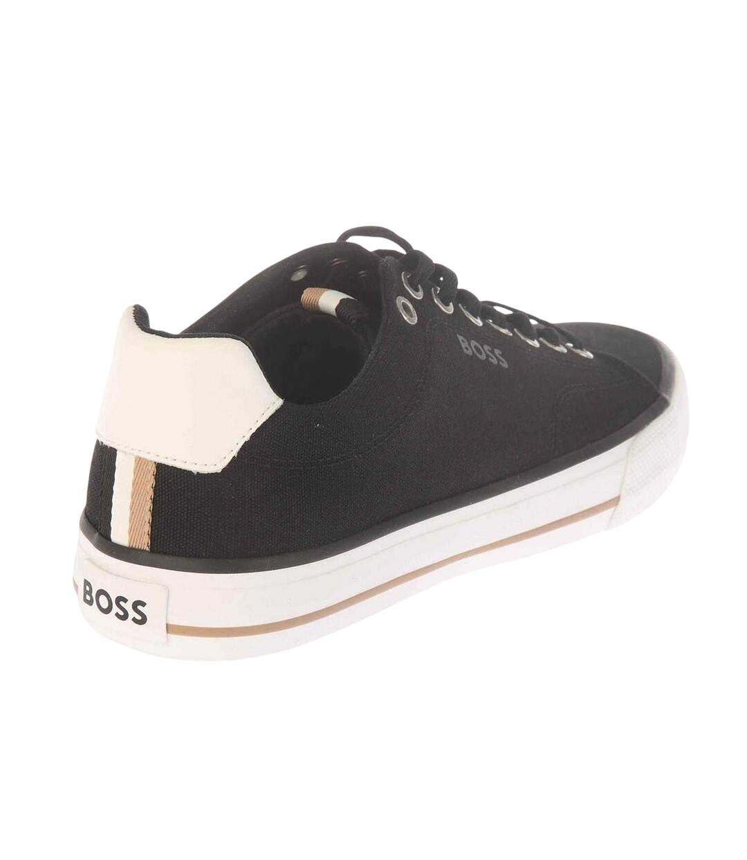 Mens Aiden Canvas Trainers Black Boss-2