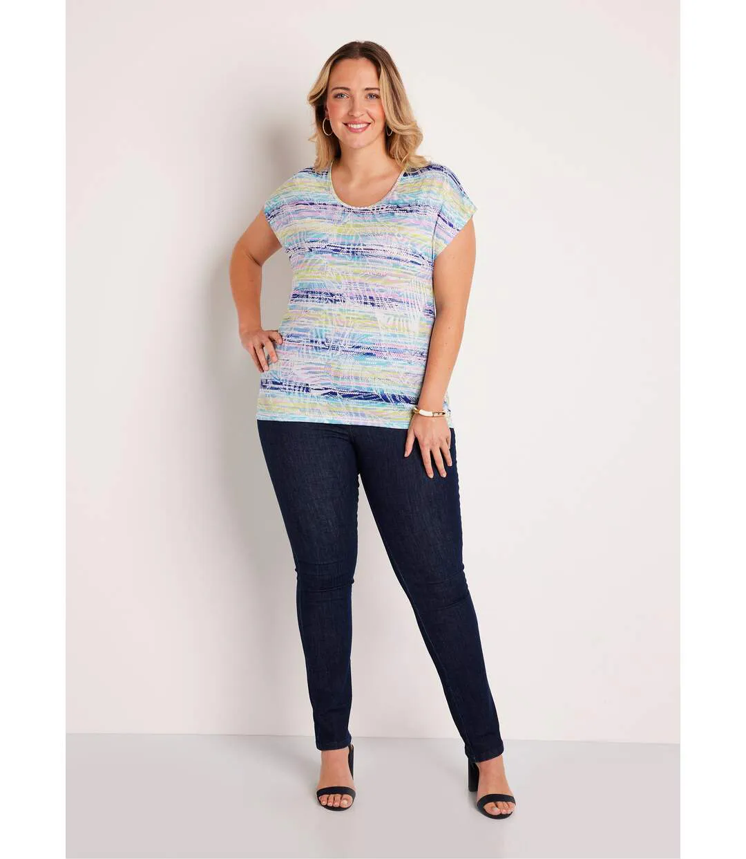 T-shirt droit court motif graphique-3