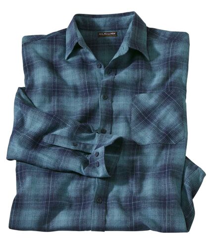 Men's Blue Winter Checked Flannel Shirt