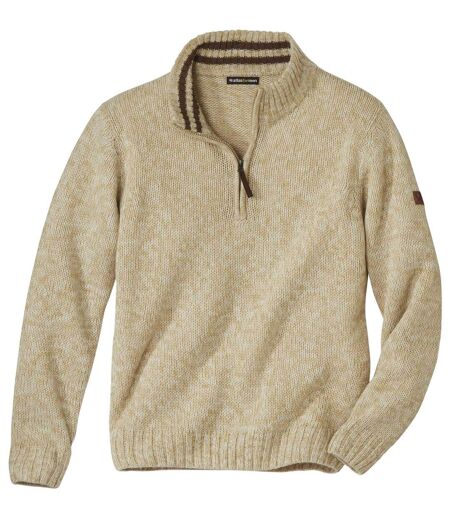 Pletený sveter so zapínaním na zips 