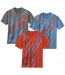 Pack of 3 Men's Sports T-Shirts - Blue Anthracite Orange 