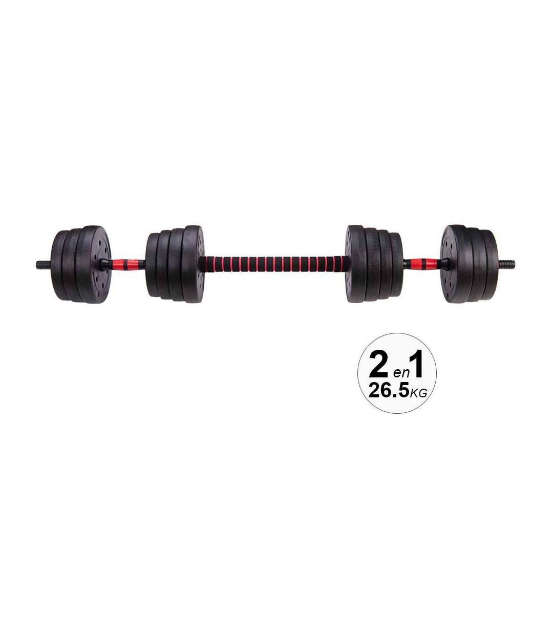 Haltères modulables 2 en 1 avec barre d'extension 26.5 kgs-1