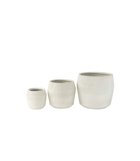 Lot de 3 Cache-Pots en Argile Abel 55cm Blanc