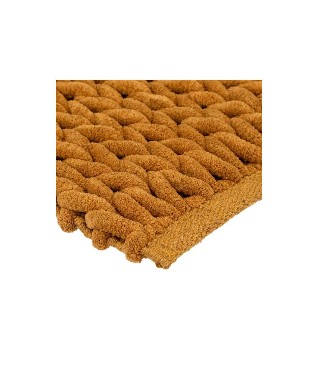 Tapis Salle de Bain Tissé Épais 50x75cm Marron Tabac-2