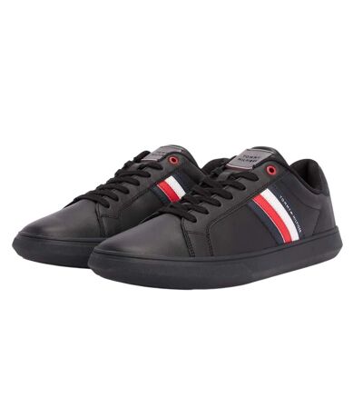 Mens Essential Leather Cupsole Trainers Black Tommy Hilfiger